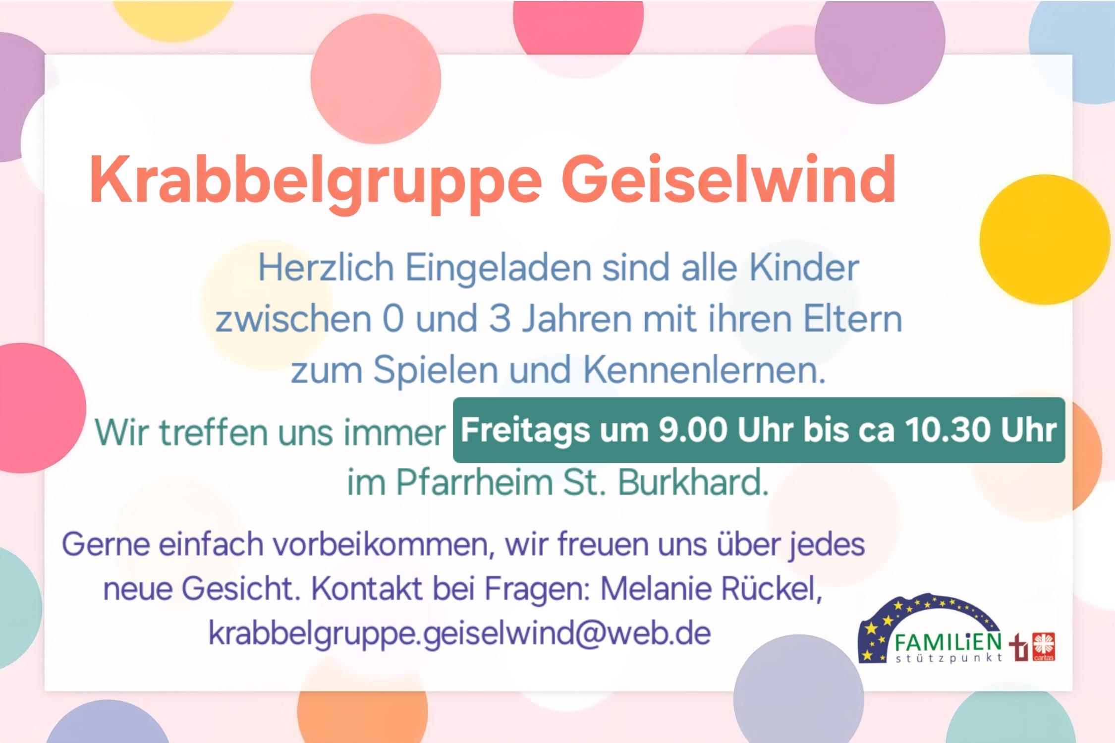 Flyer der Krabbelgruppe Geiselwind