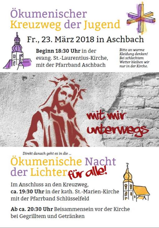 Plakat Ökum. Jugenkreuzweg und Nacht der Lichter