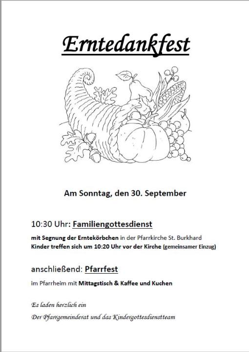 Plakat zum Familiengottesdienst am 30.09.18
